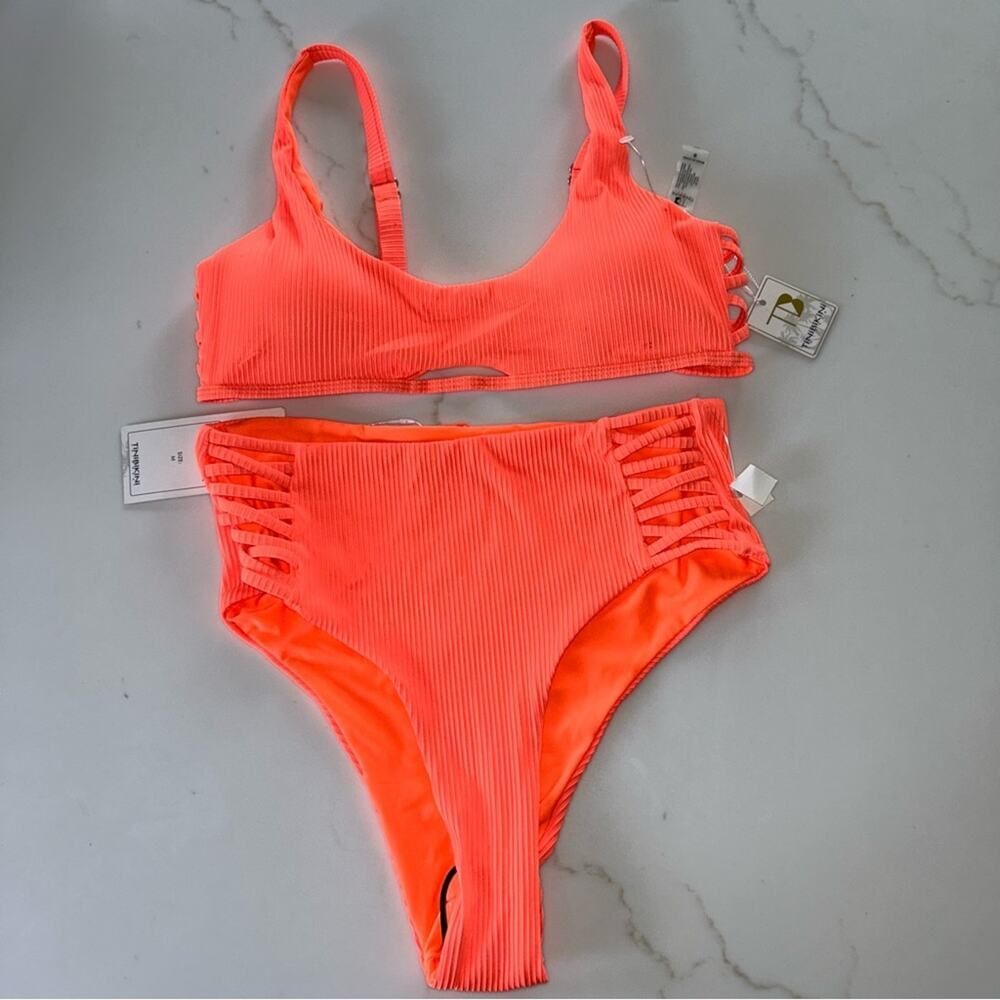 Tinibikini women swimwear swimming suit 2 Piece tangerine NWT